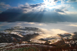 Glorious Morning of Snow and Clouds