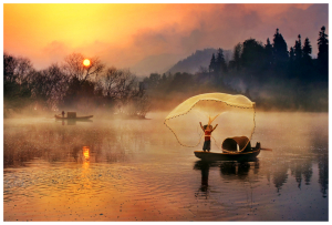 Fishing at dawn